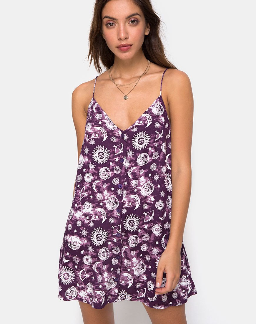 Image de Sanna Slip Dress in Purple Zodiac