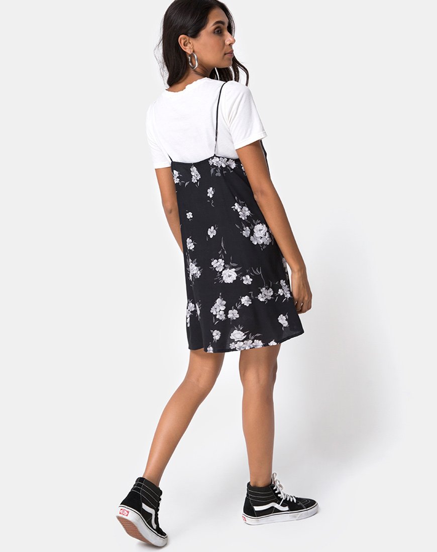 Image de Sanna Slip Dress in Mono Flower Black