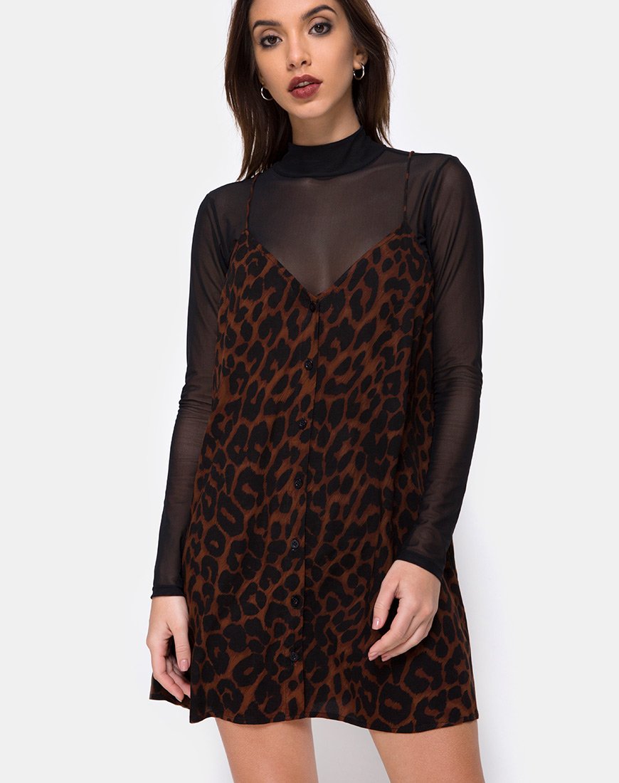 Image de Sanna Slip Dress in Oversize Jaguar Brown