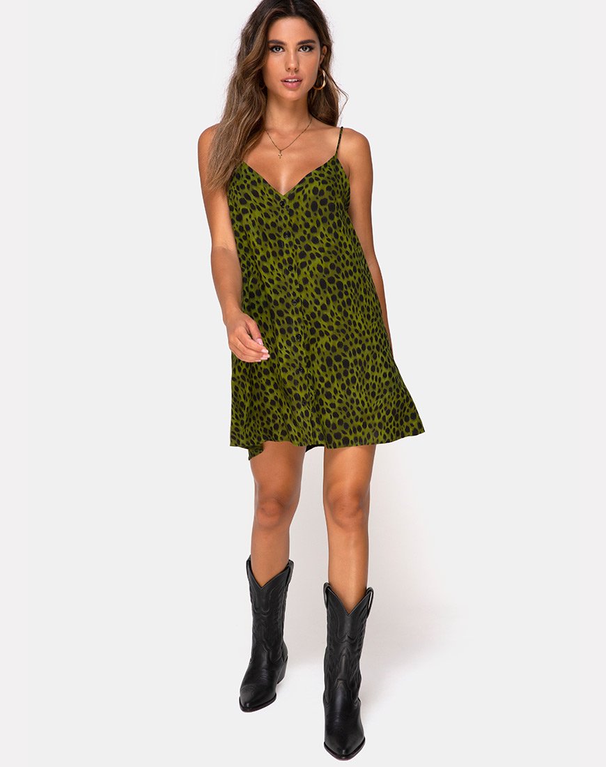 Image de Sanna Slip Dress in Cheetah Khaki