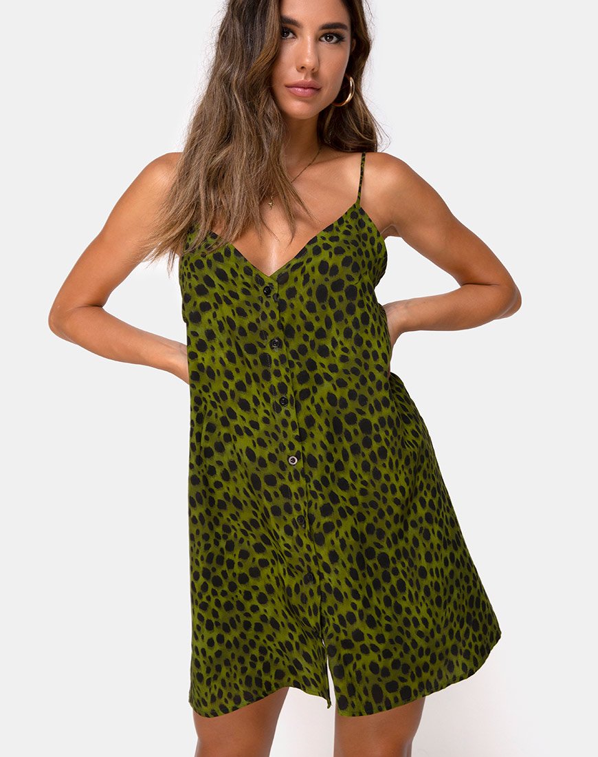Image de Sanna Slip Dress in Cheetah Khaki