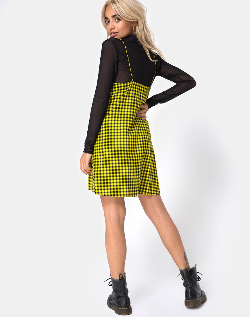 Image de Sanna Slip Dress in Medium Gingham Yellow