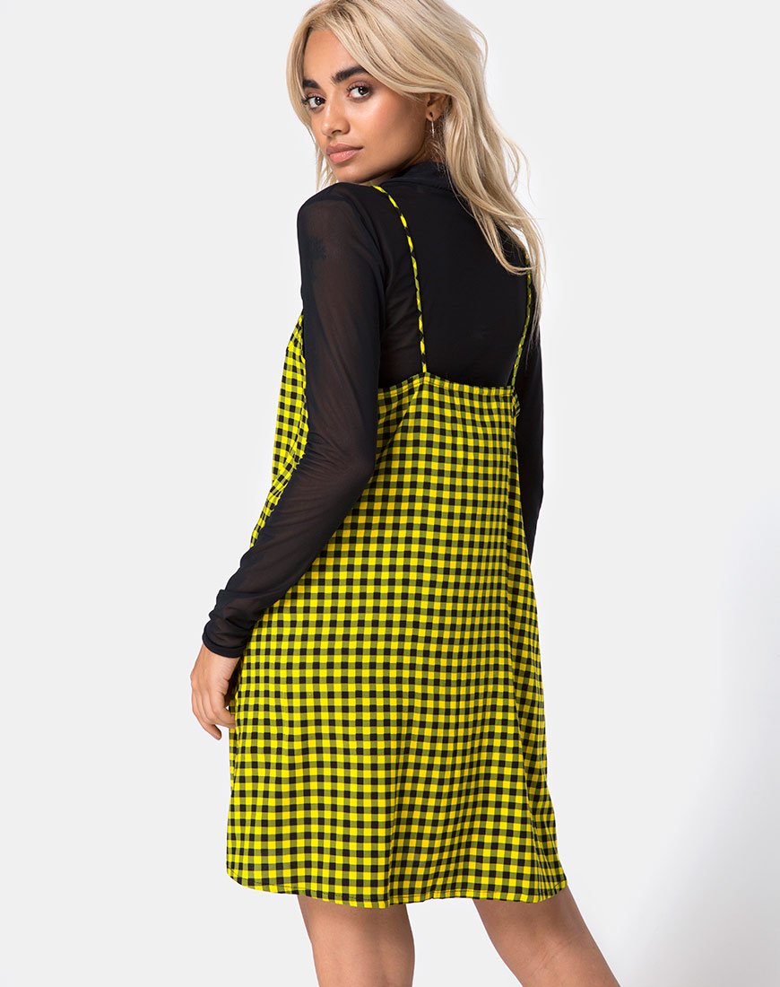 Image de Sanna Slip Dress in Medium Gingham Yellow