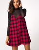 Image de Sanna Robe à carreaux d'hiver rouge et noir