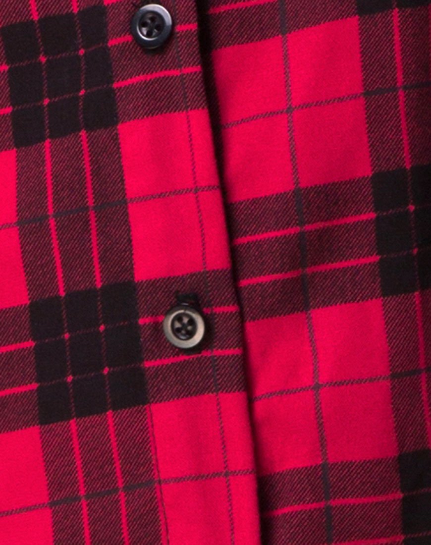 Image de Sanna Robe à carreaux d'hiver rouge et noir