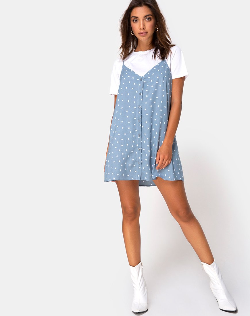 Image de Sanna Slip Dress in Skater Polka Blue