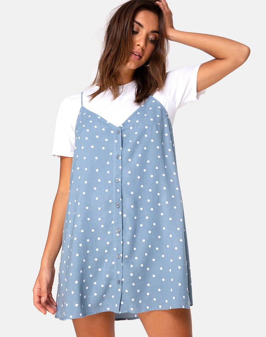 Image de Sanna Slip Dress in Skater Polka Blue