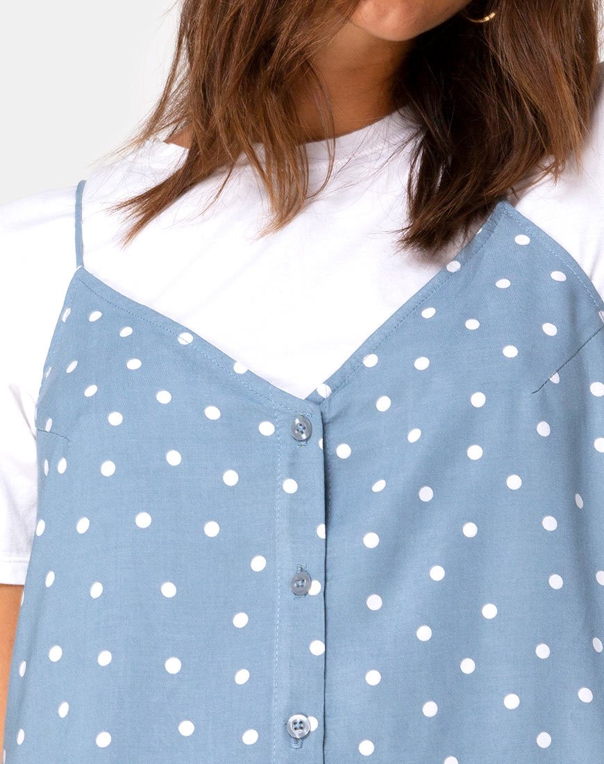Image de Sanna Slip Dress in Skater Polka Blue