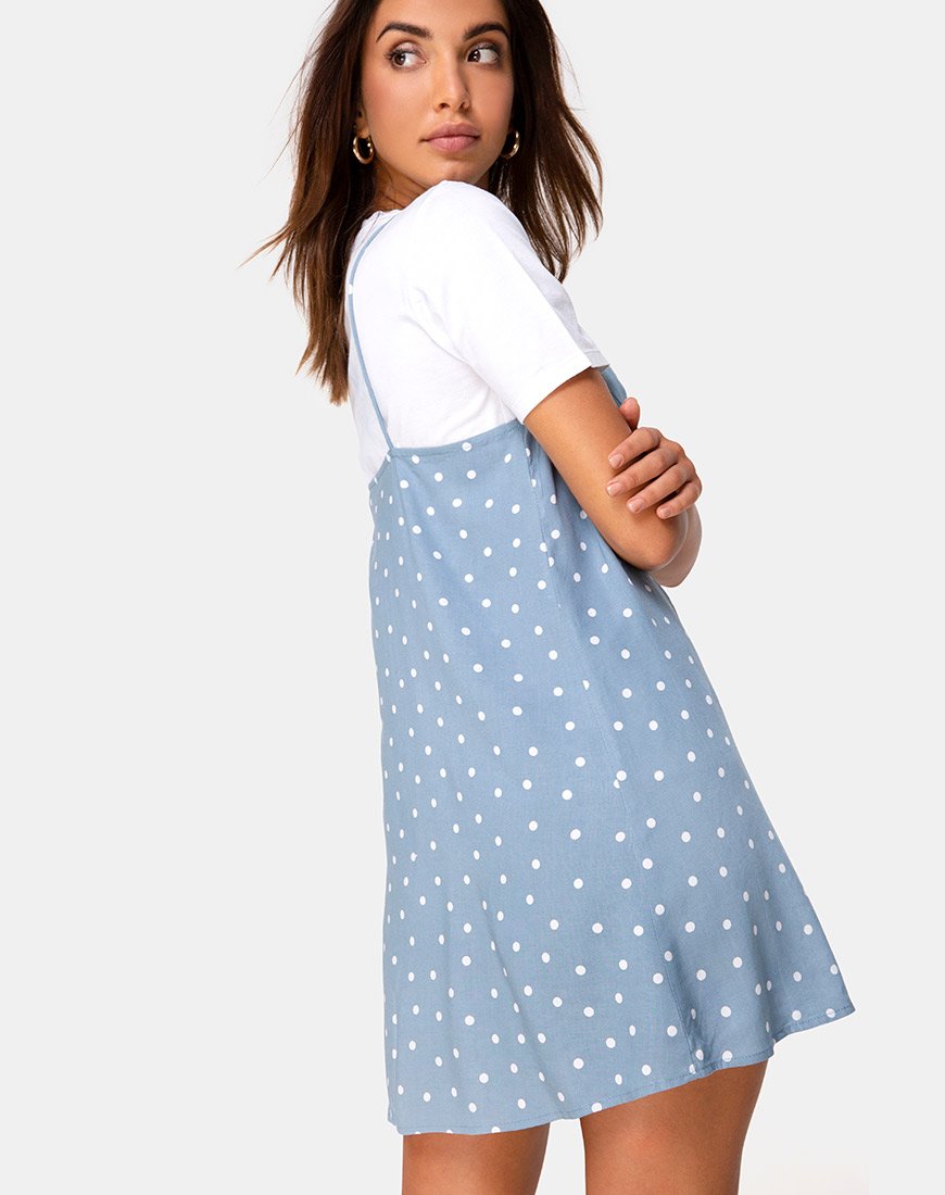 Image de Sanna Slip Dress in Skater Polka Blue