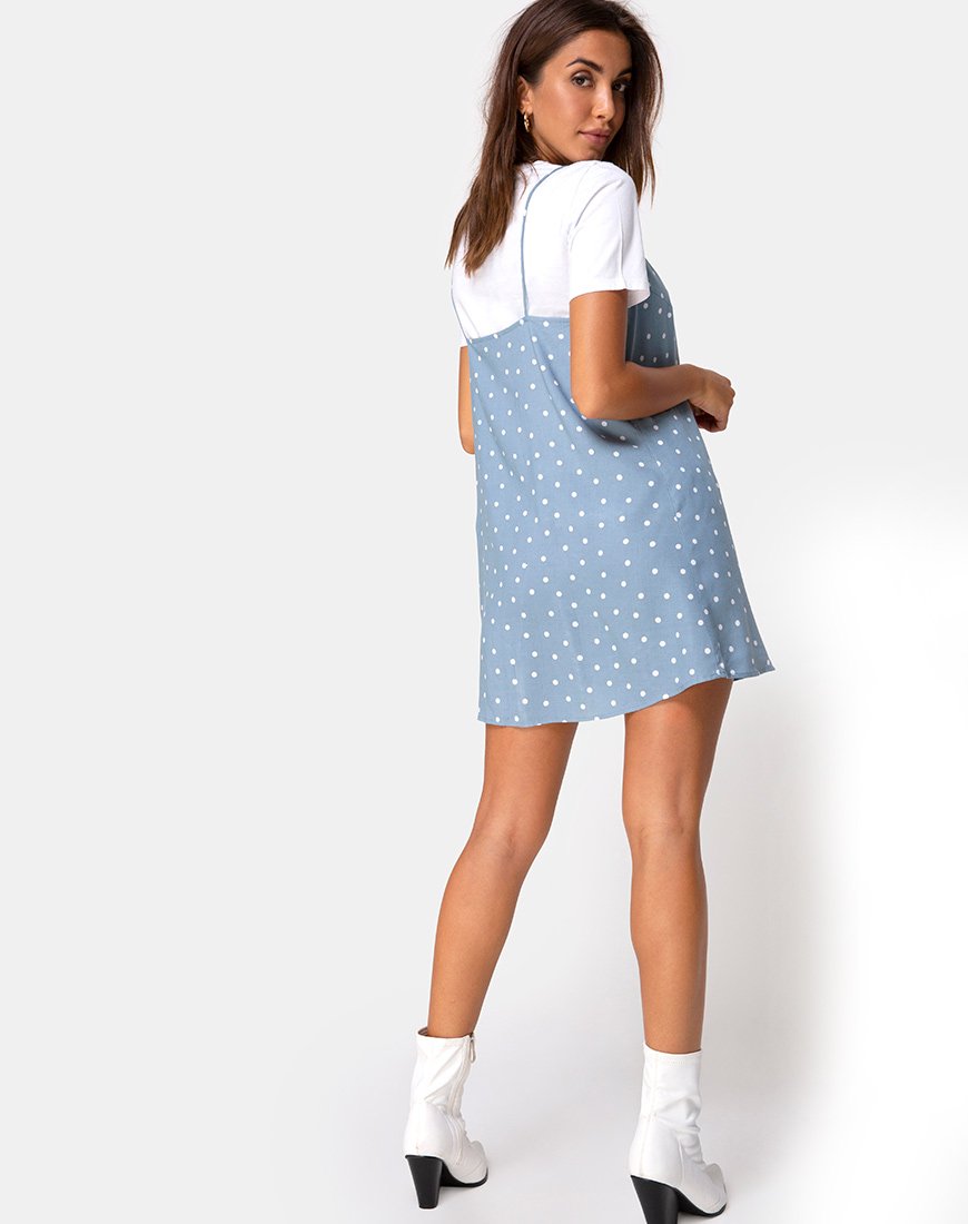 Image de Sanna Slip Dress in Skater Polka Blue