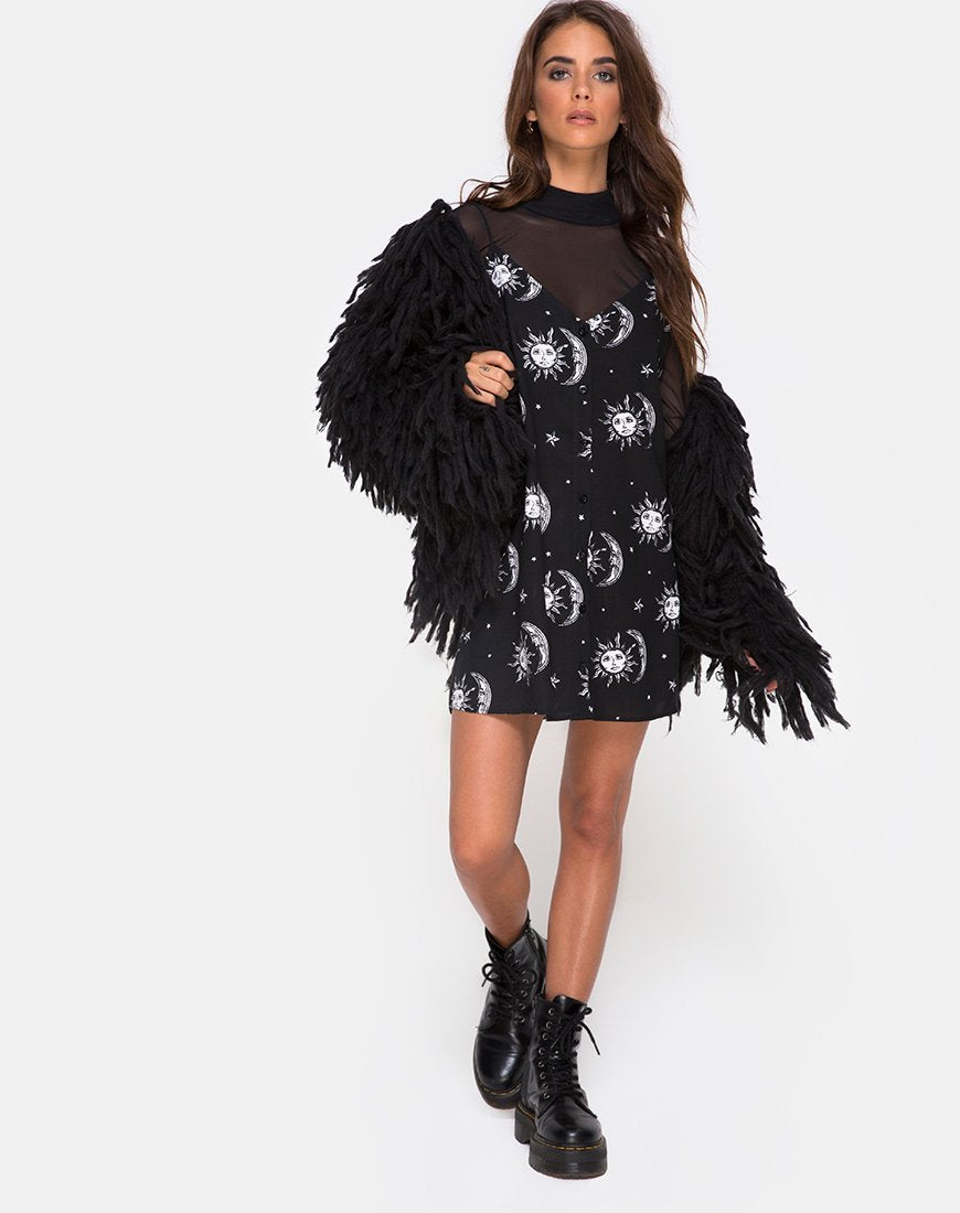 Image de Sanna Slip Dress in Sun Moon Stars BW