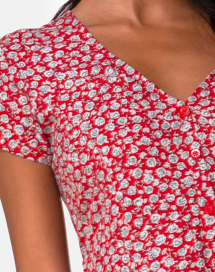 Image de la robe Sanrin en Ditsy Rose Red Silver