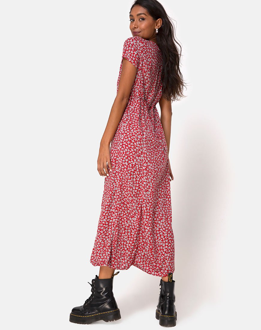 Robe Sanrin en Ditsy Rose Red Silver
