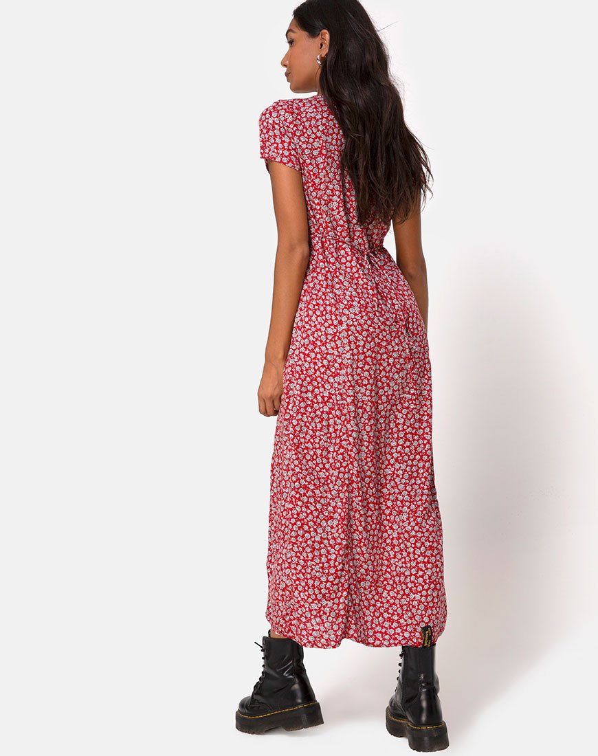 Image de la robe Sanrin en Ditsy Rose Red Silver