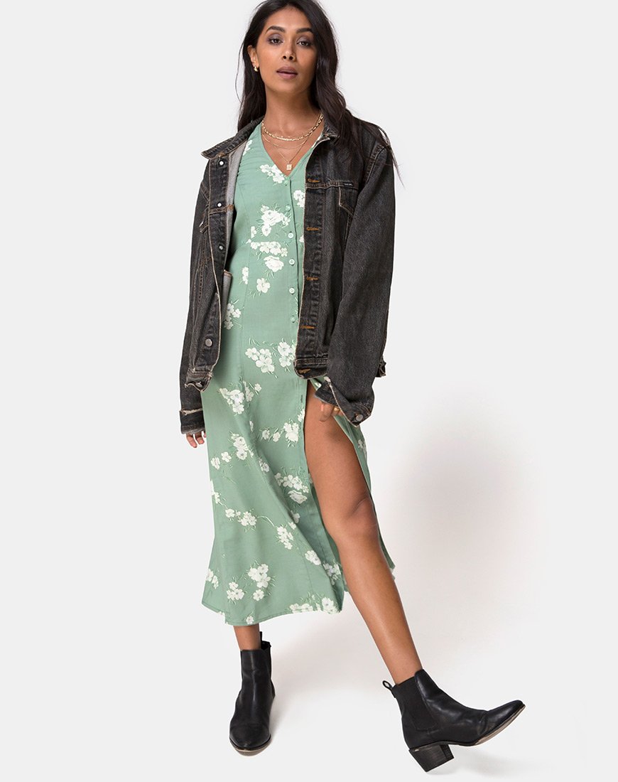 Image de Sanrin Maxi Dress in Mono Flower Green