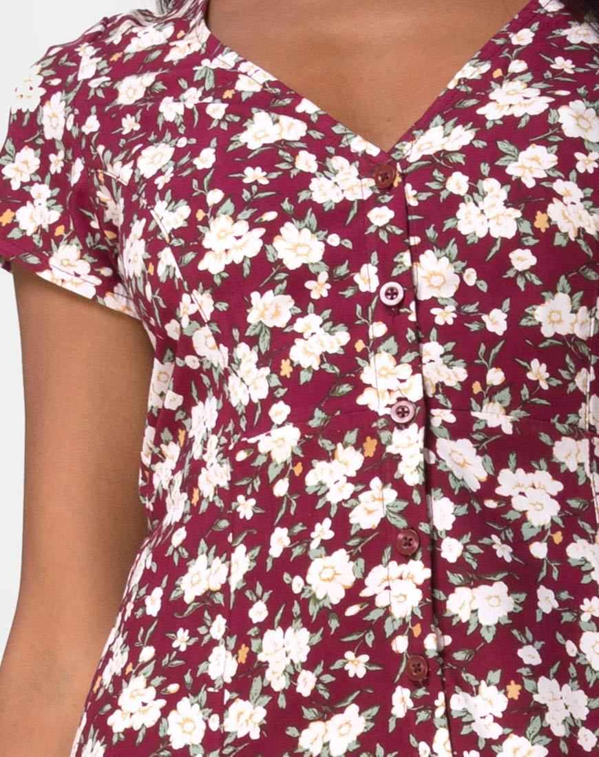 Image de Sanrin Midi Dress in Wild Fleur Maroon
