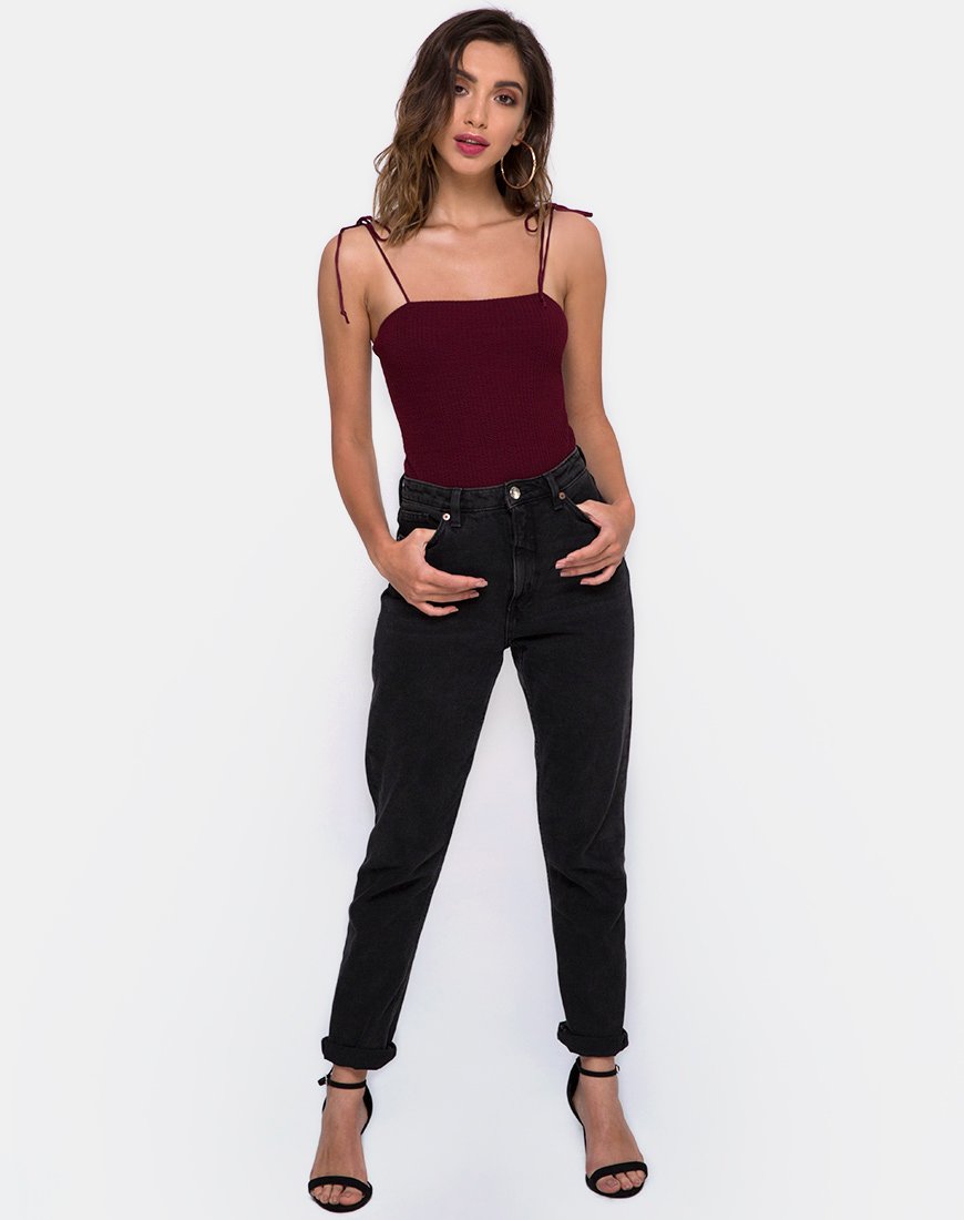 Image de Sarela Bodice in Rib Burgundy