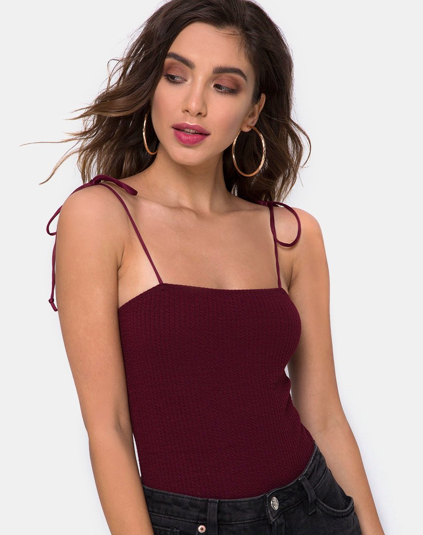Image de Sarela Bodice in Rib Burgundy