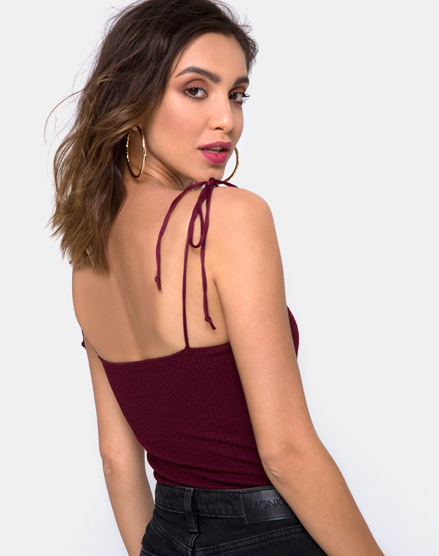Image de Sarela Bodice in Rib Burgundy
