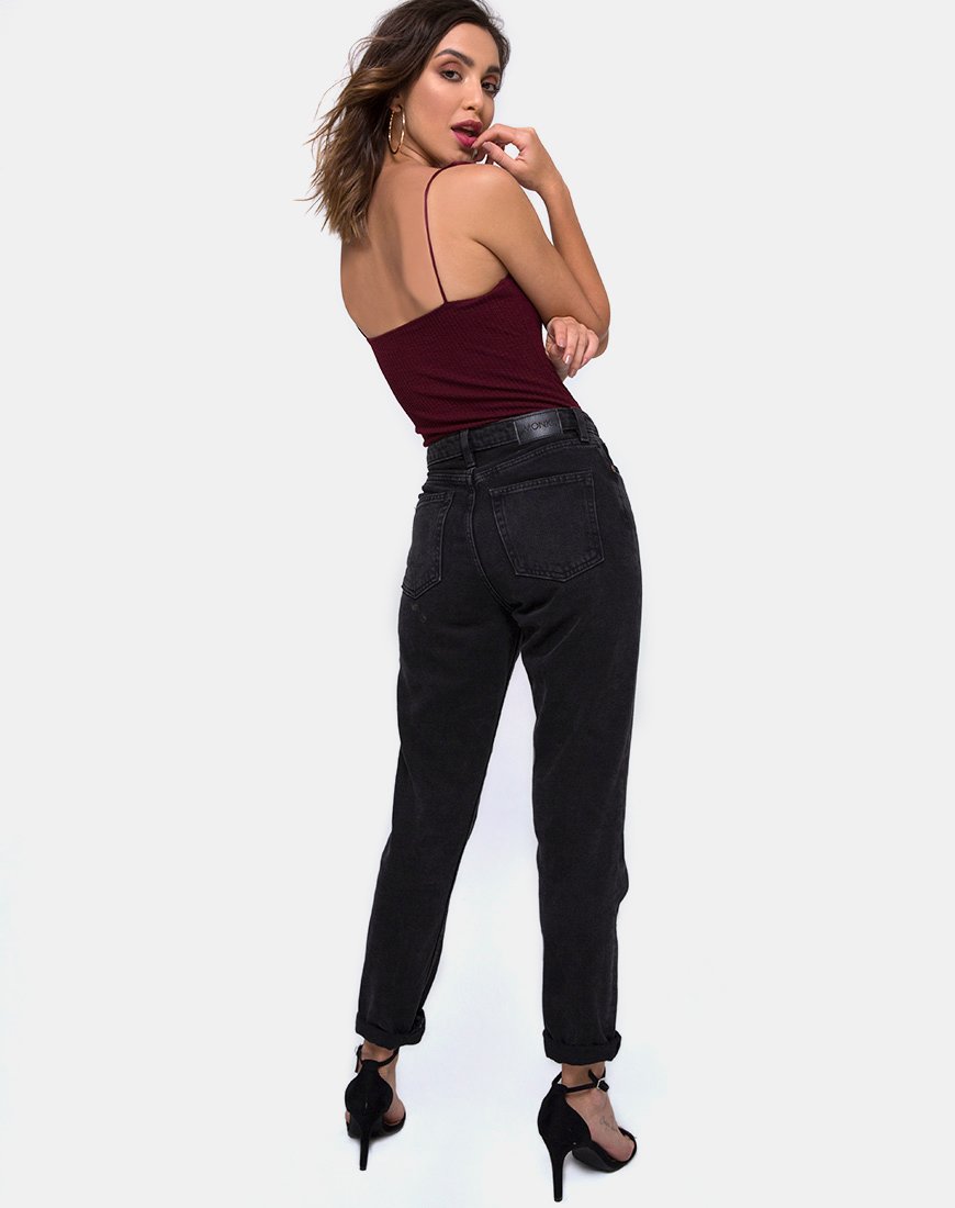 Image de Sarela Bodice in Rib Burgundy
