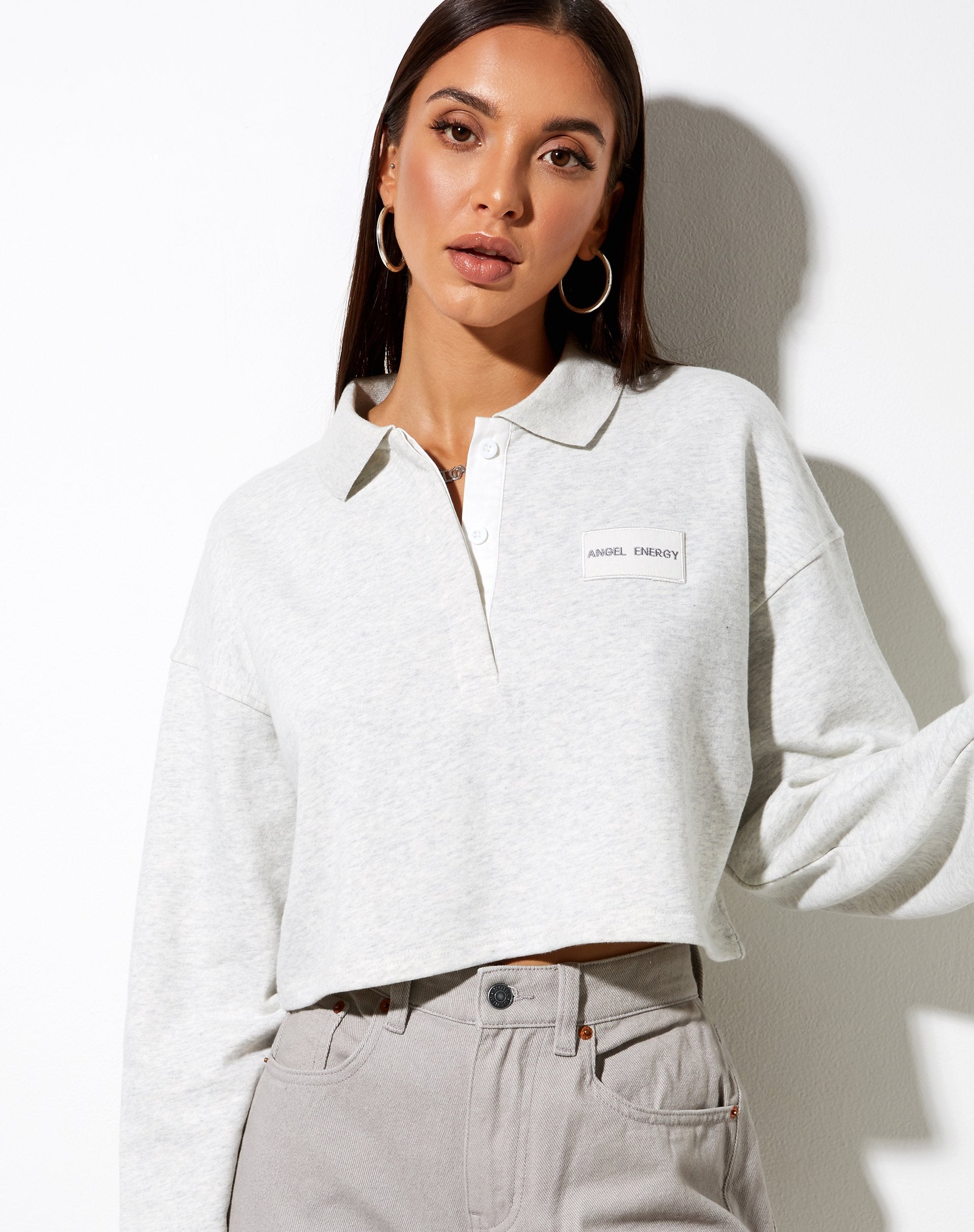 Image de Saria Crop Top in Grey Wash Angel Energy Label