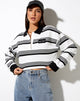 Image de Saria Crop Top in Black Stripe Angel Energy Label