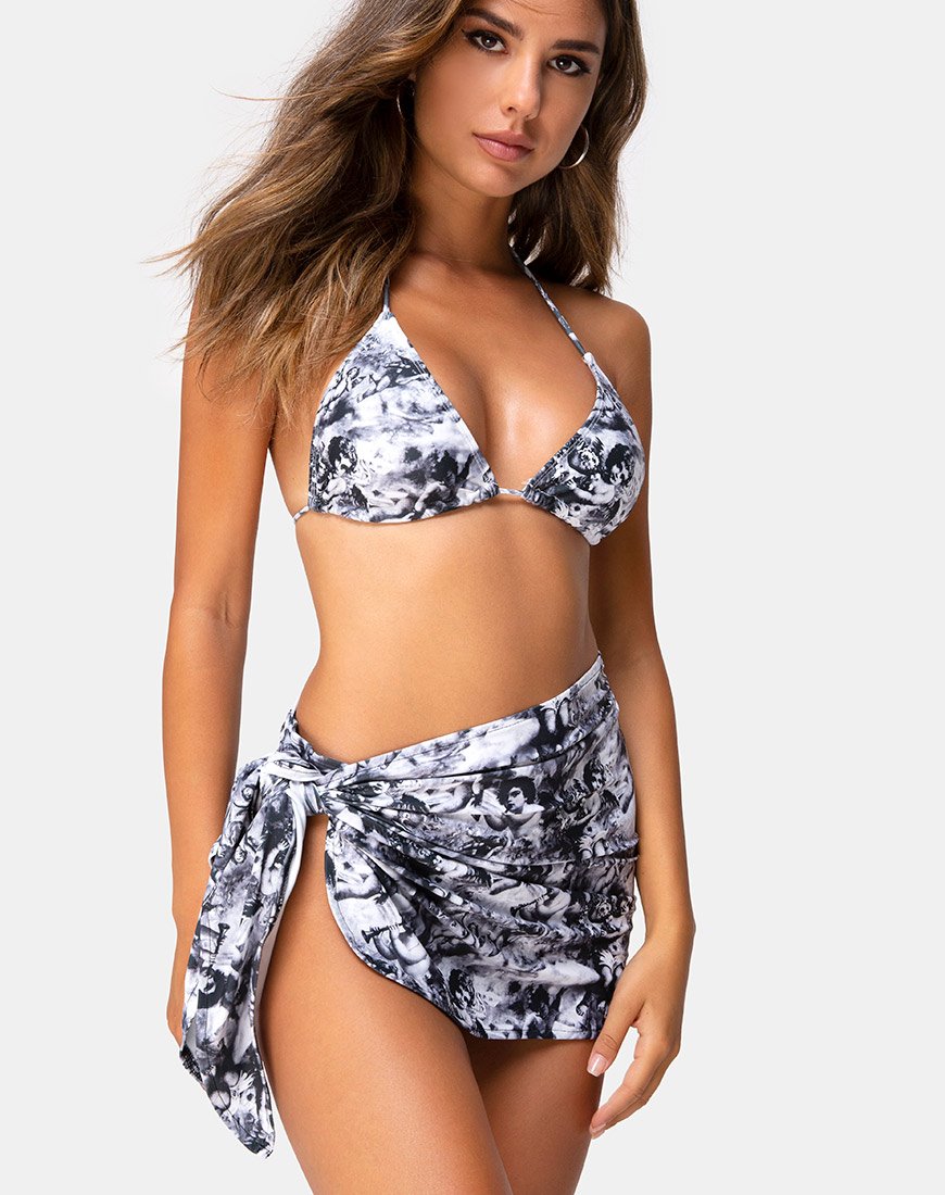 Jupe de bain sarong en gris chérubin