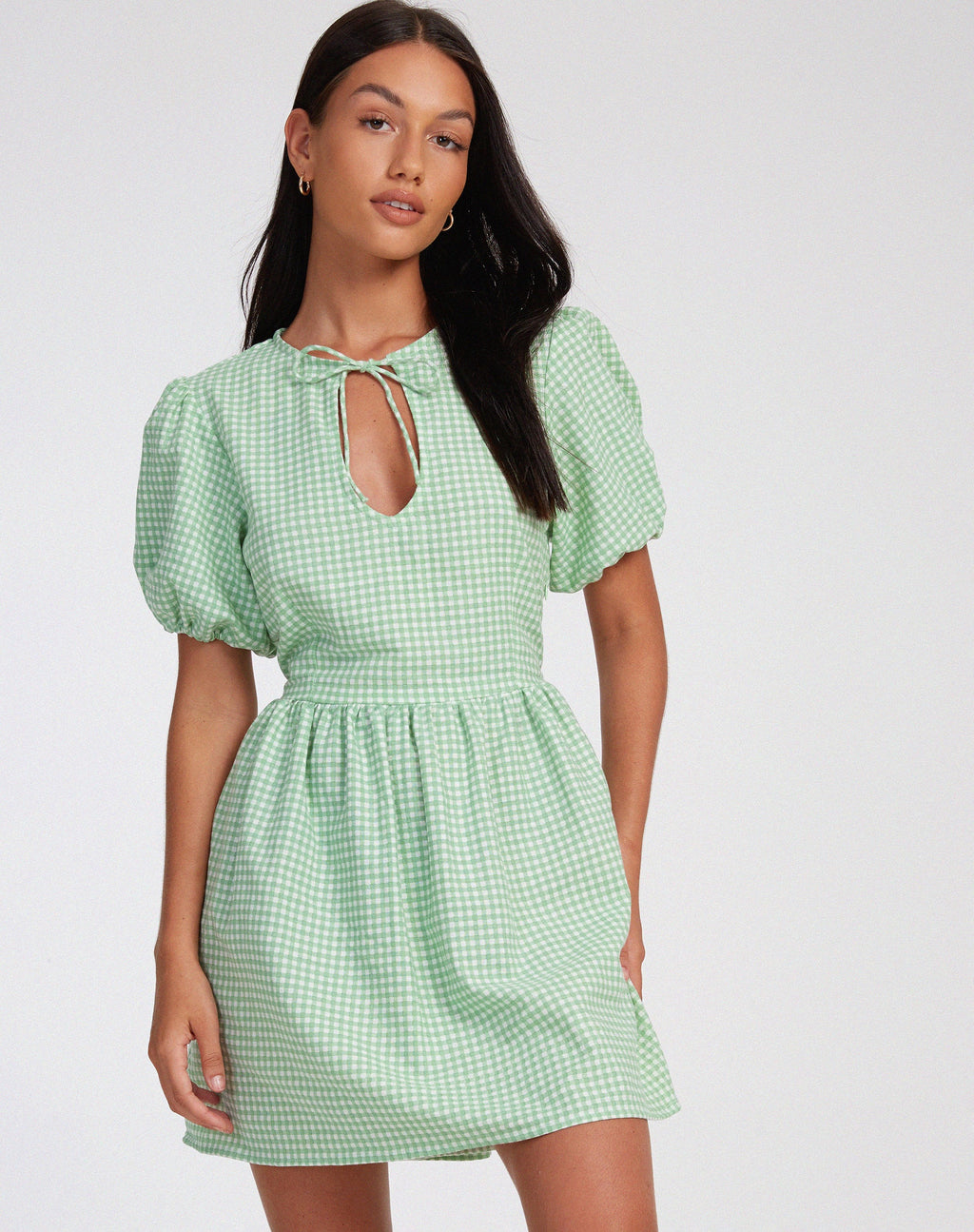 Sashio Mini Robe en Mini Gingham Vert