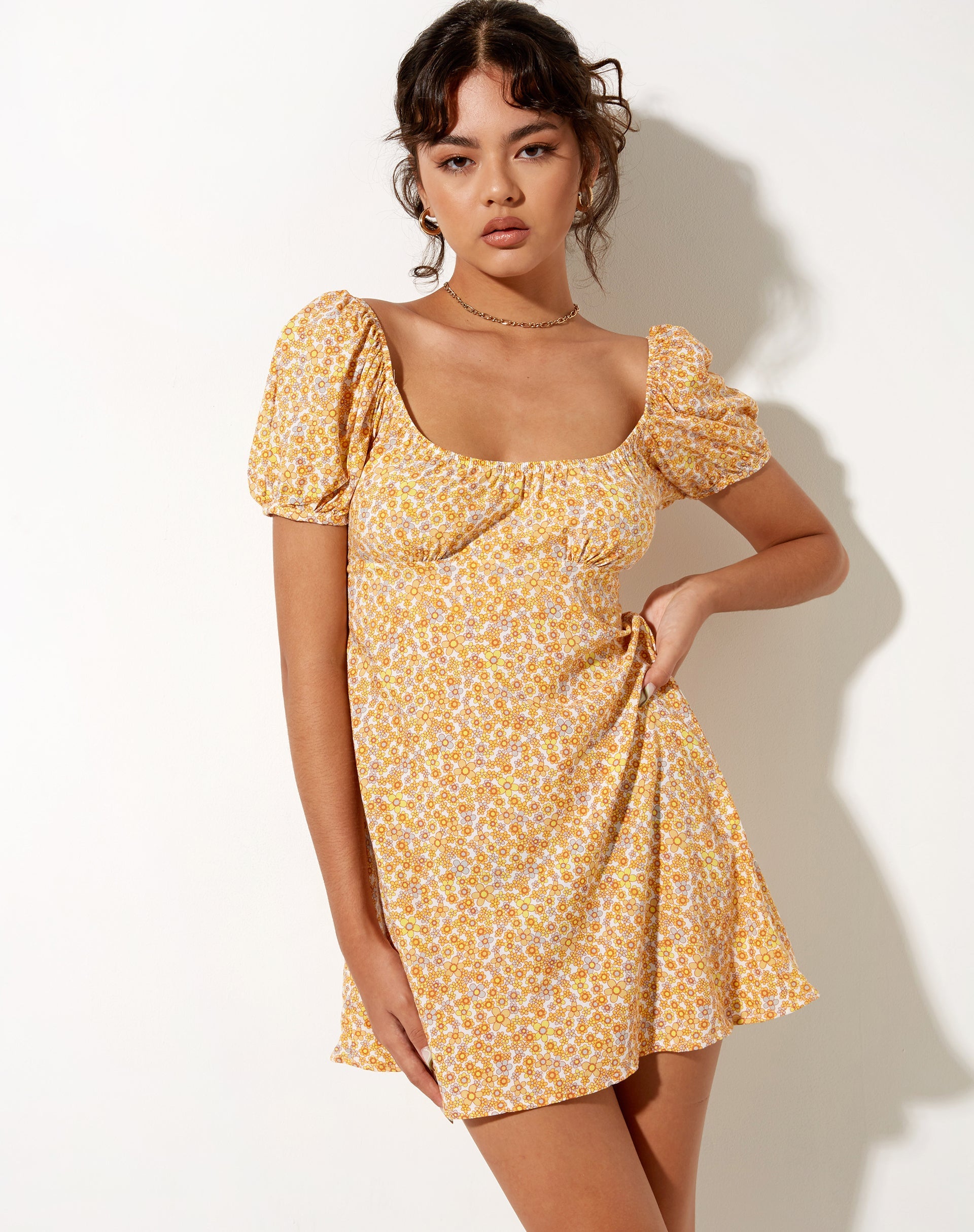Image de Sasi Mini Dress in Flower Garden Yellow