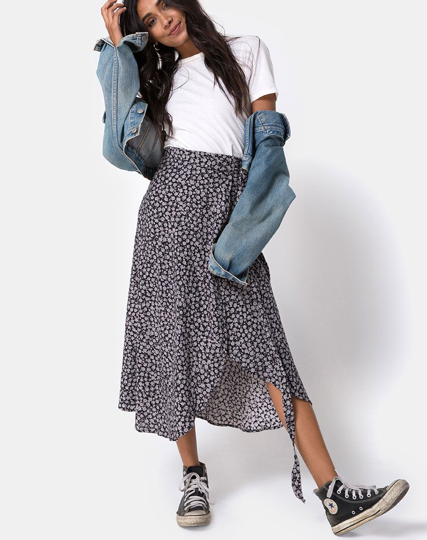 Image de la jupe Satha, Ditsy Rose Black