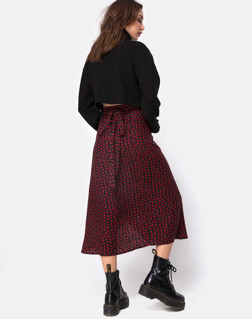 Image de la jupe Satha en Dotty Rose Noir