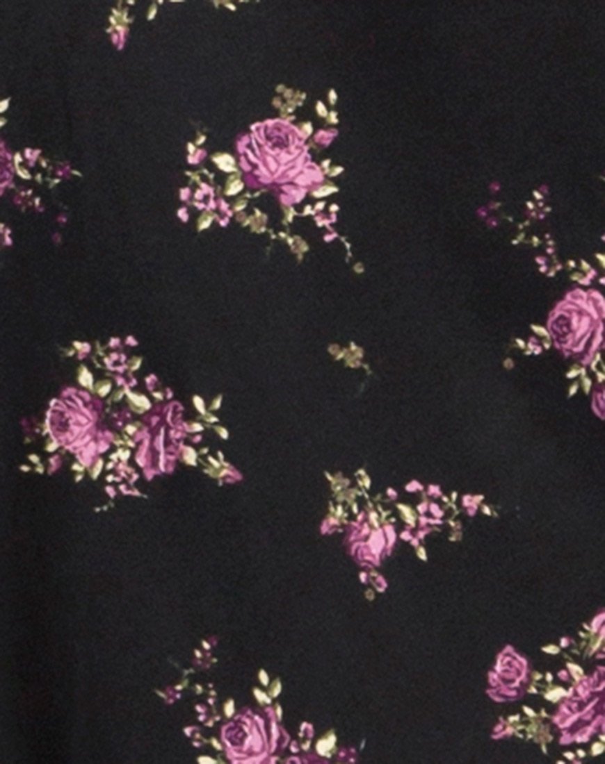 Image de la jupe midi Satha en Sohey Rose Noir