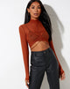 Image de Sauja Crop Top in Mesh Brick