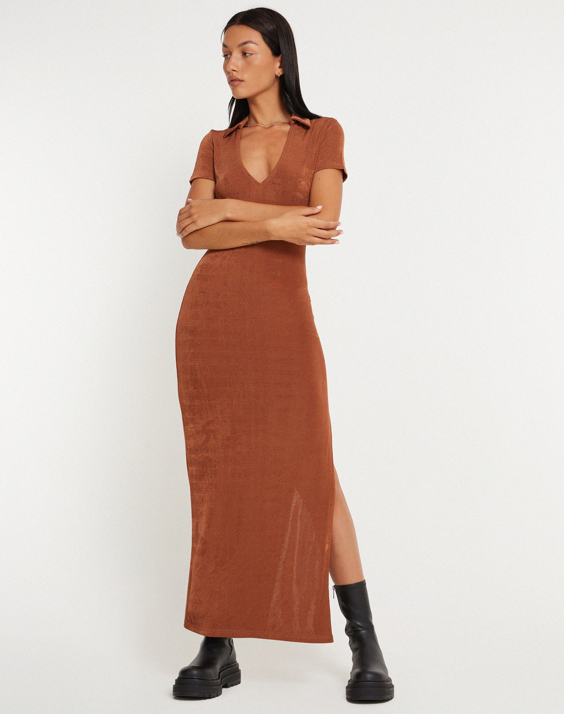 Image de Robe longue Savita en bronze