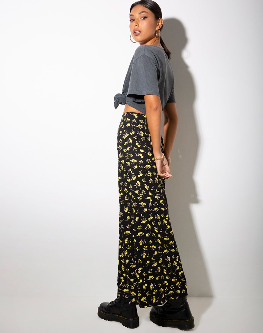 Image de Sayan Maxi Skirt in Buttercup Black and Yellow