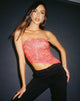 Top bandeau Sayunda, rouge pétale de rose