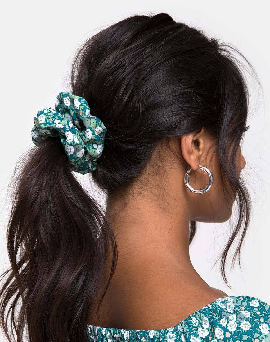 Chouchou en vert champ floral