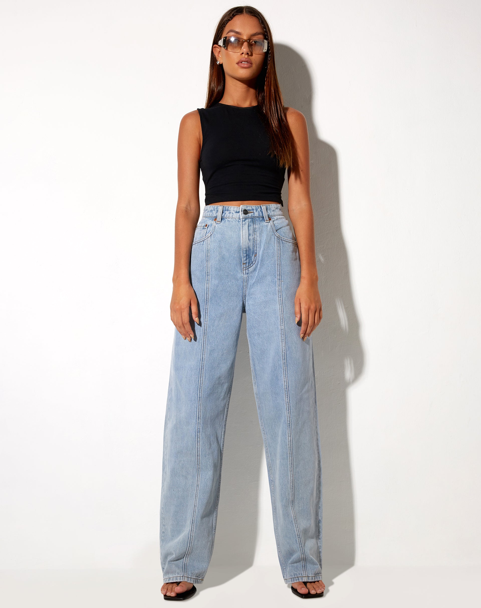 Image de Seam Parallel Jeans en Light Wash Blue