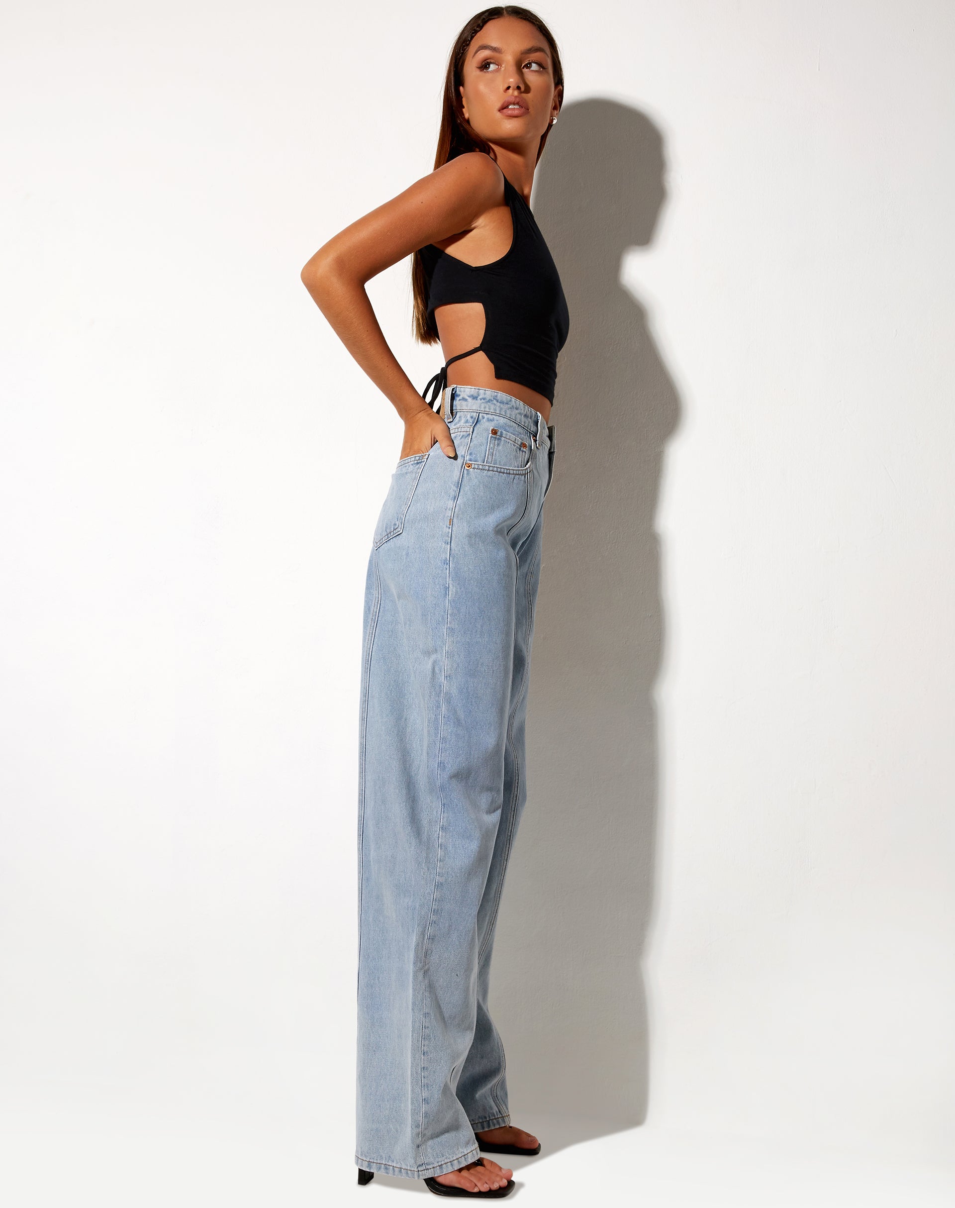 Image de Seam Parallel Jeans en Light Wash Blue