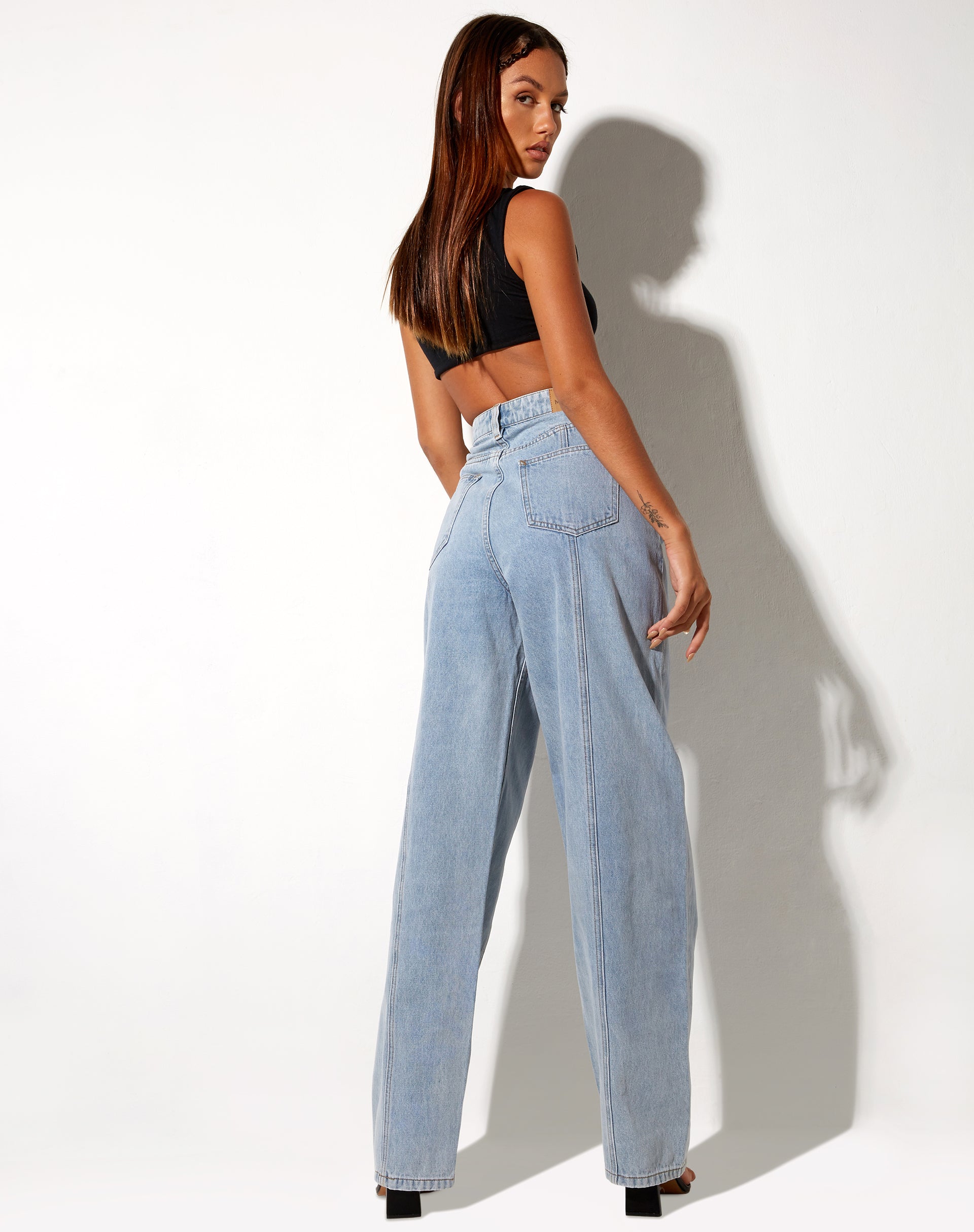 Image de Seam Parallel Jeans en Light Wash Blue