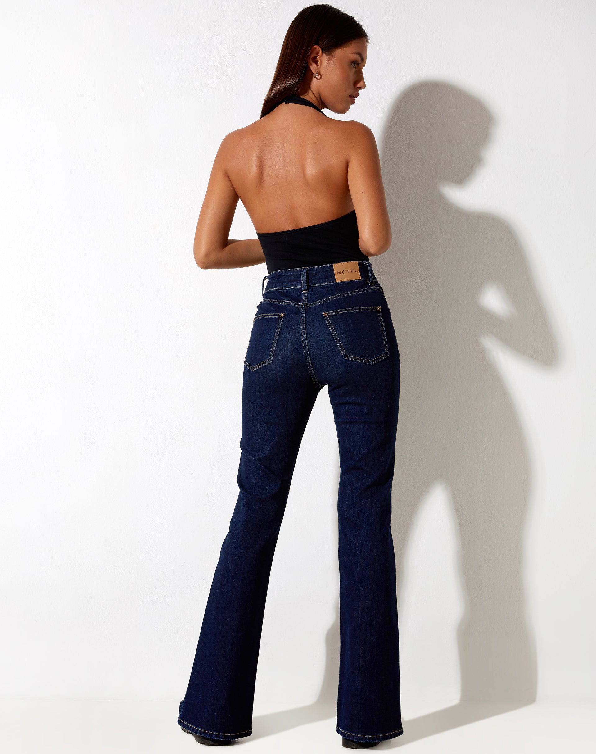 Image de Seam Split Jeans in Indigo Blue
