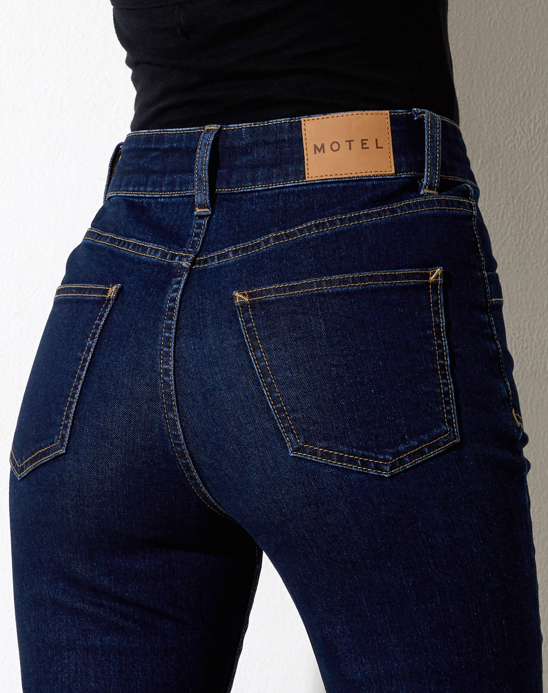 Image de Seam Split Jeans in Indigo Blue