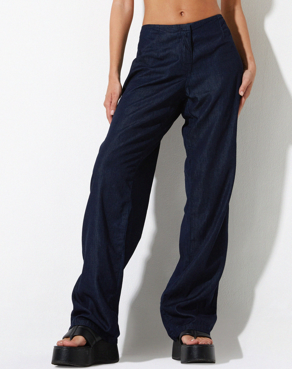 Pantalon large Sedna, bleu denim Chambray