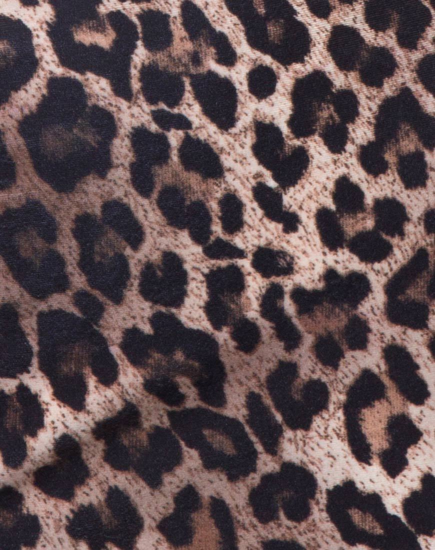 Image de la robe Sekina en velours brun léopard