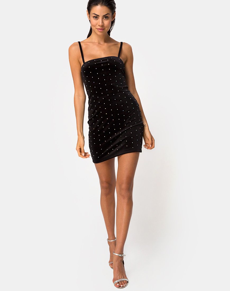 Image de Selah Bodycon Dress in Diamante Black