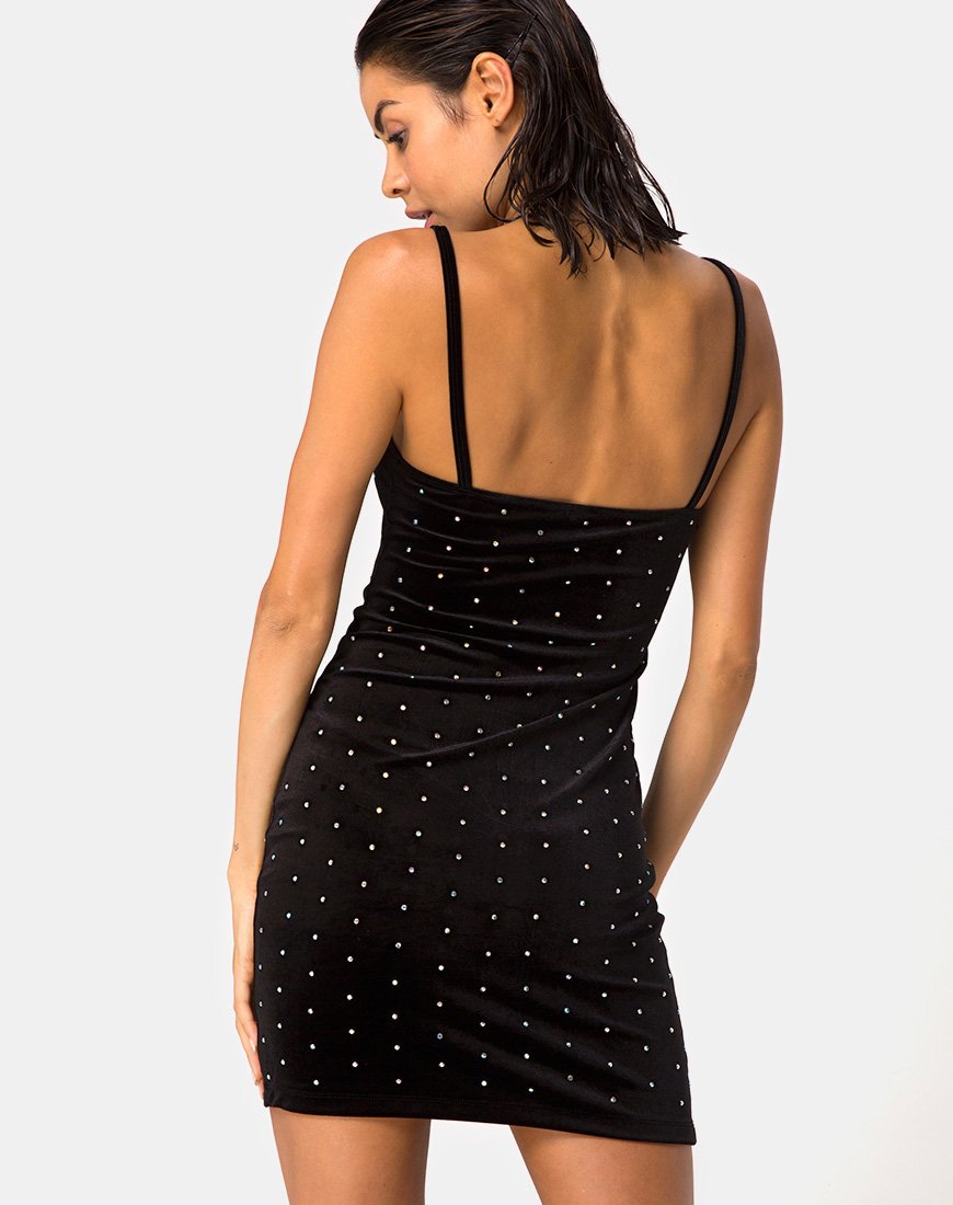 Image de Selah Bodycon Dress in Diamante Black