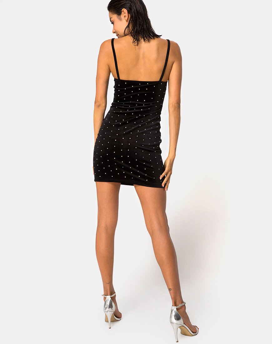 Image de Selah Bodycon Dress in Diamante Black