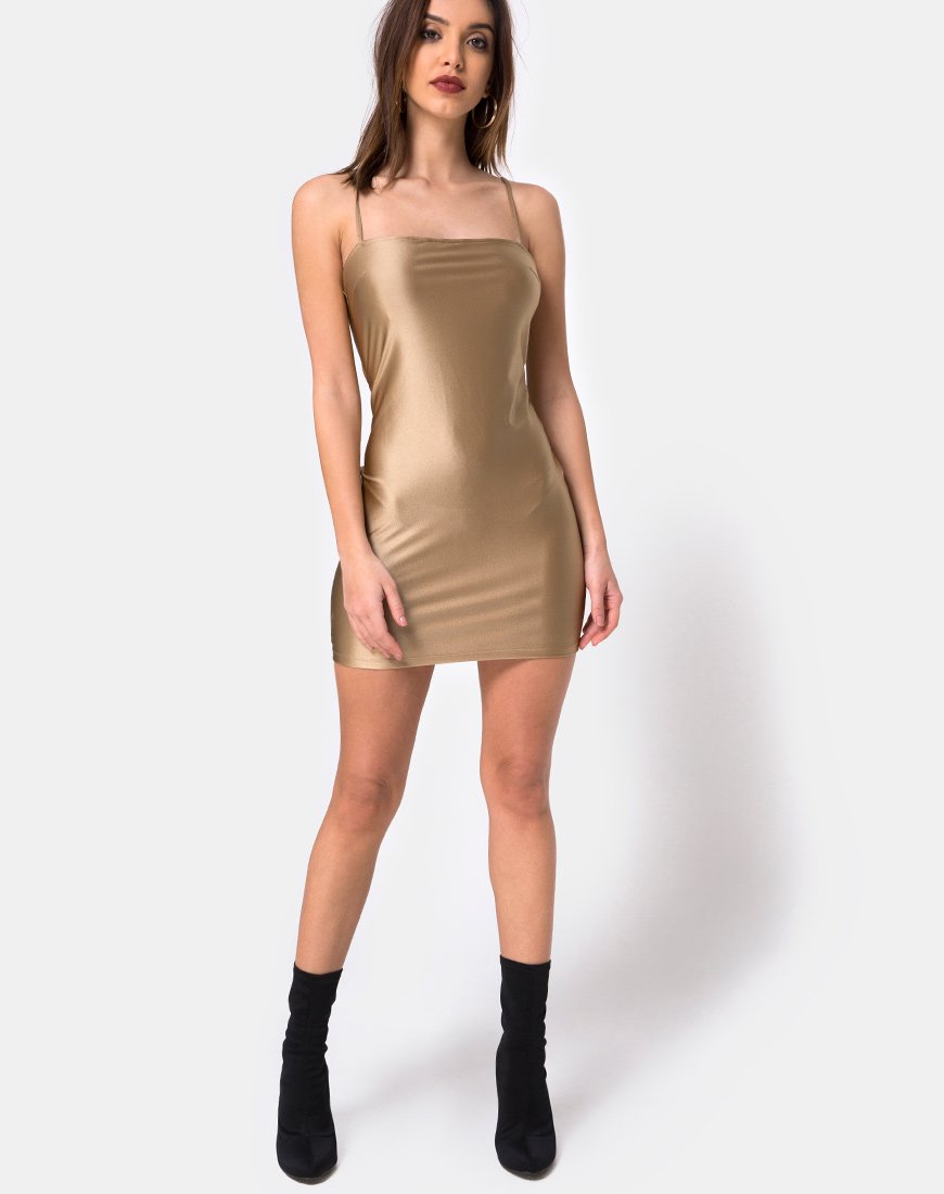 Image de Selah Bodycon Dress in Nylon Gold