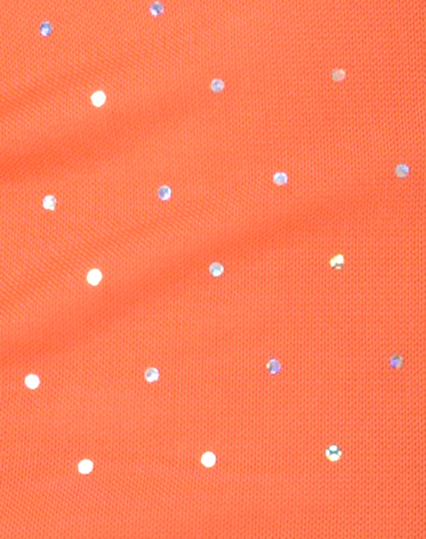 Image de Seleh Robe en filet de cristal Orange