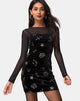 Image de la robe Selah en velours noir à paillettes astro moyennes